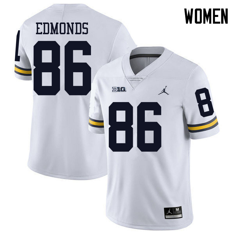 Jordan Brand Women #86 Conner Edmonds Michigan Wolverines College Football Jerseys Sale-White